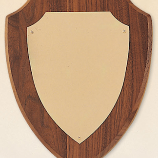 Black Shield Walnut Award Plaque - Custom Award Plaques Signs, SKU: PQ-3031